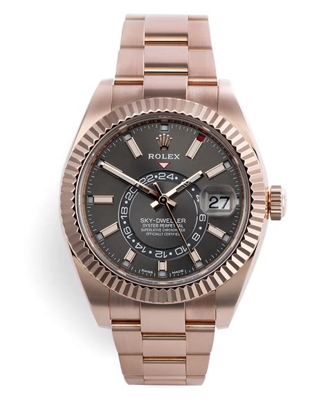 rolex sky dweller everose gold leather|rolex datejust everose gold price.